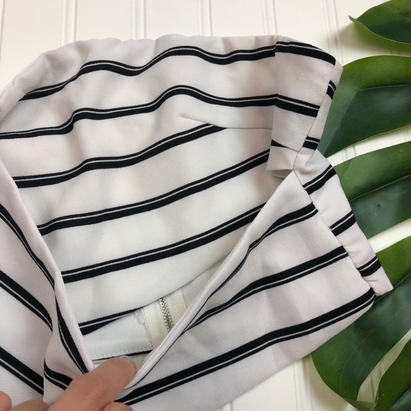 Tobi Bandeau Crop Top Striped Wrap M white black Stripes - Picture 3 of 8